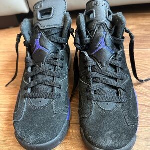 Jordan Black and Purple Shoes